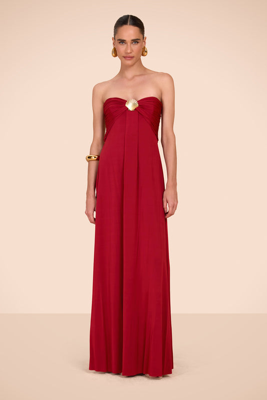 VESTIDO LONGO JERSEY INTENSITY VERMELHO