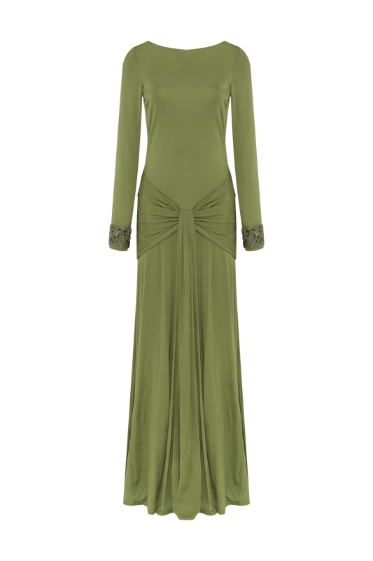 VESTIDO LONGO JERSEY INTENSITY VERDE