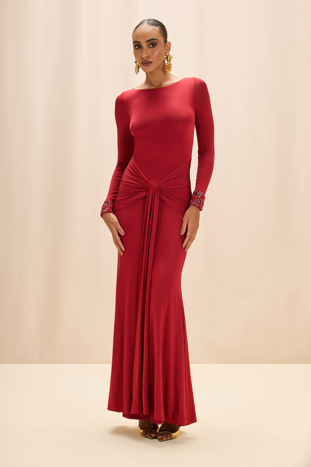 VESTIDO LONGO JERSEY INTENSITY VERMELHO