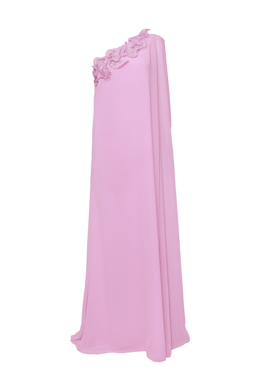 VESTIDO LONGO CHIFFON CANDY ROSA CLARO