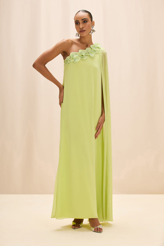 VESTIDO LONGO CHIFFON CANDY VERDE