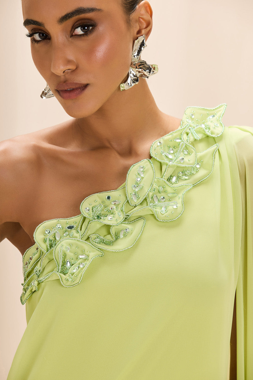 VESTIDO LONGO CHIFFON CANDY VERDE