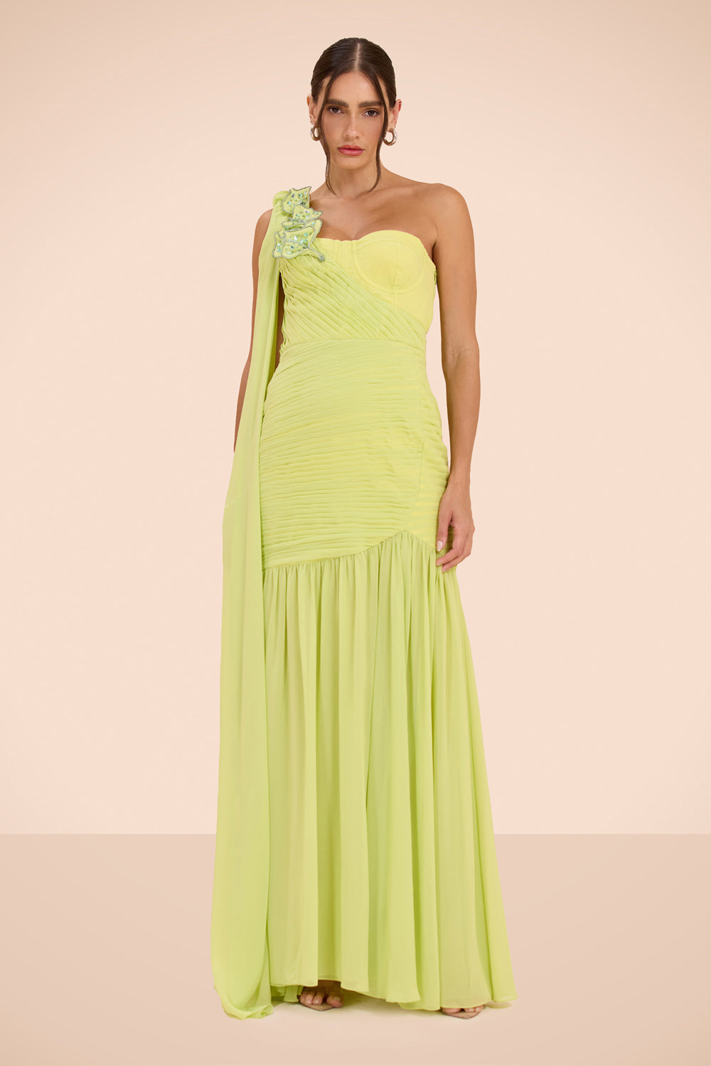 VESTIDO LONGO CHIFFON CANDY VERDE