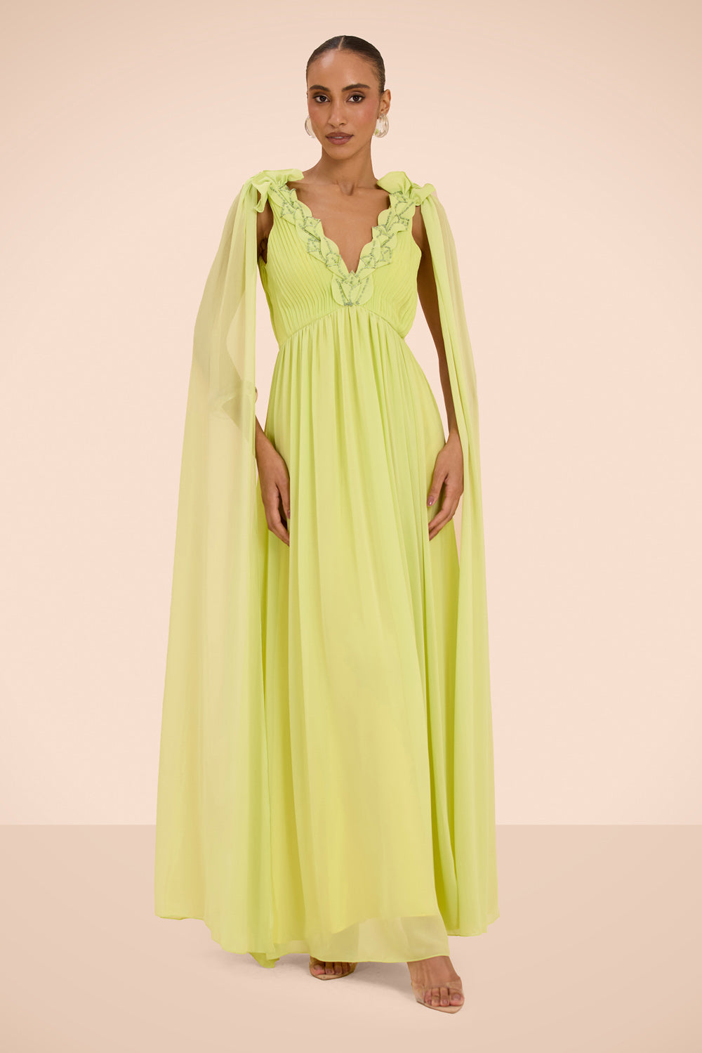 VESTIDO LONGO CHIFFON CANDY VERDE