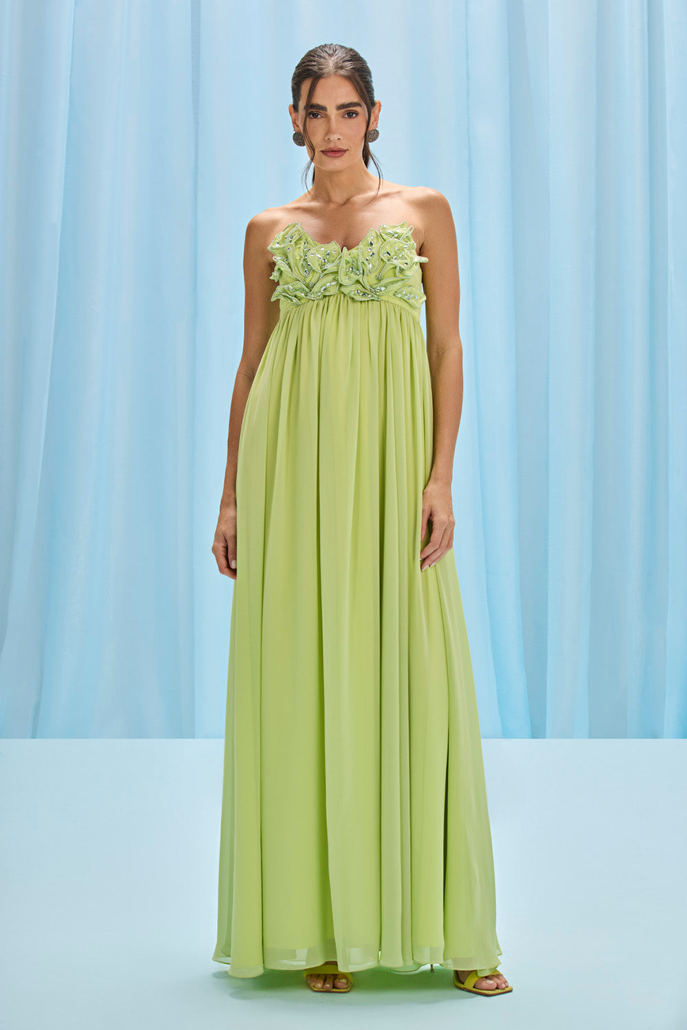 VESTIDO LONGO CHIFFON CANDY VERDE