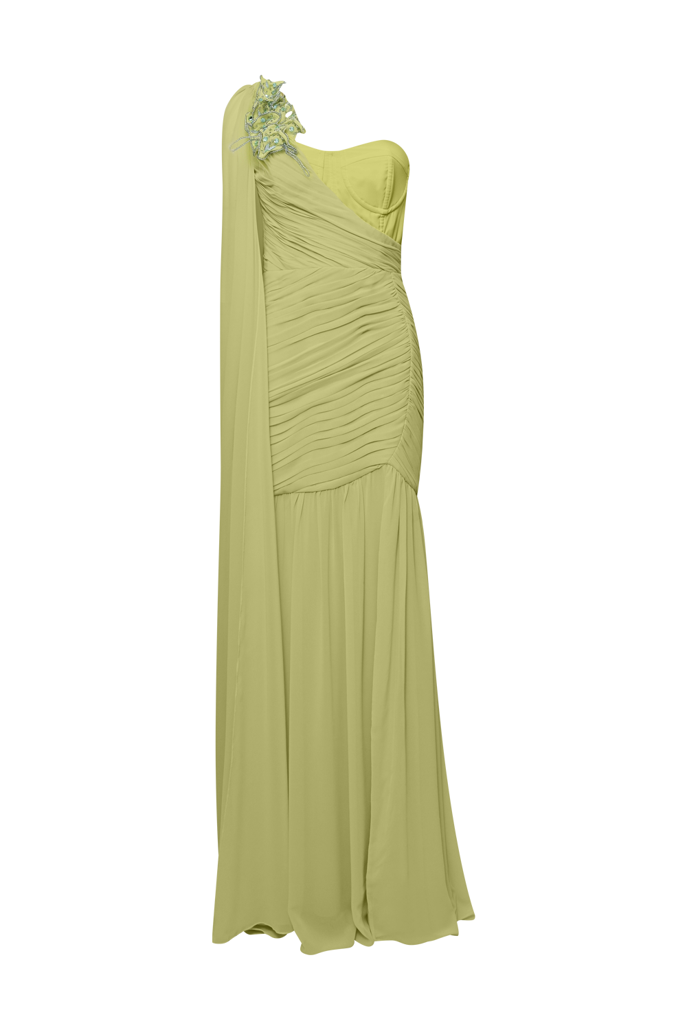 VESTIDO LONGO CHIFFON CANDY VERDE