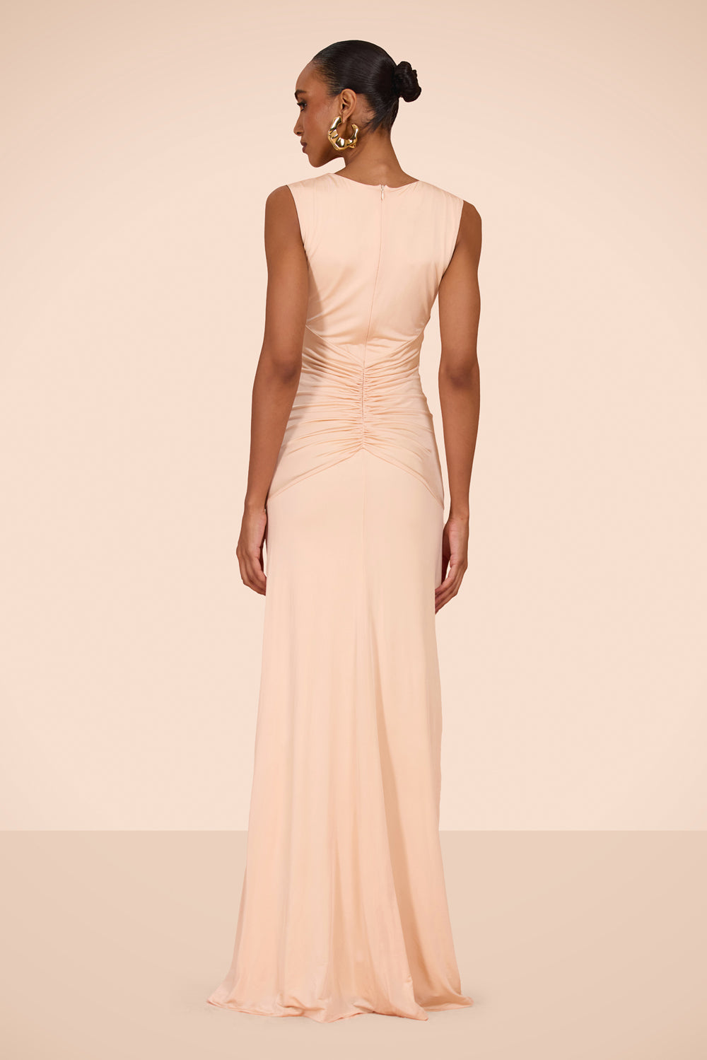 VESTIDO LONGO MOONLIT JERSEY  BEGE