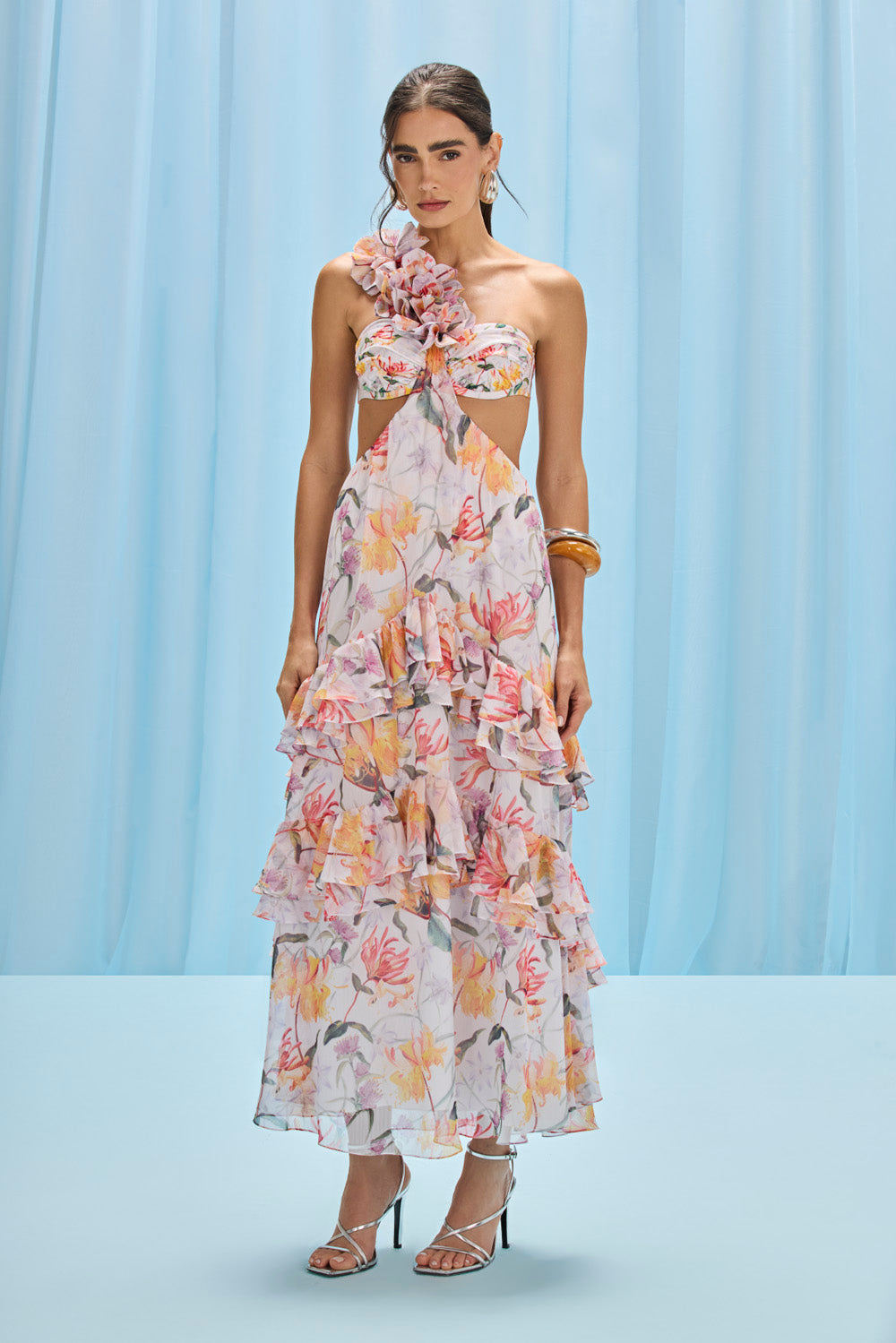 VESTIDO LONGO HONEY FLOWER OFF WHITE