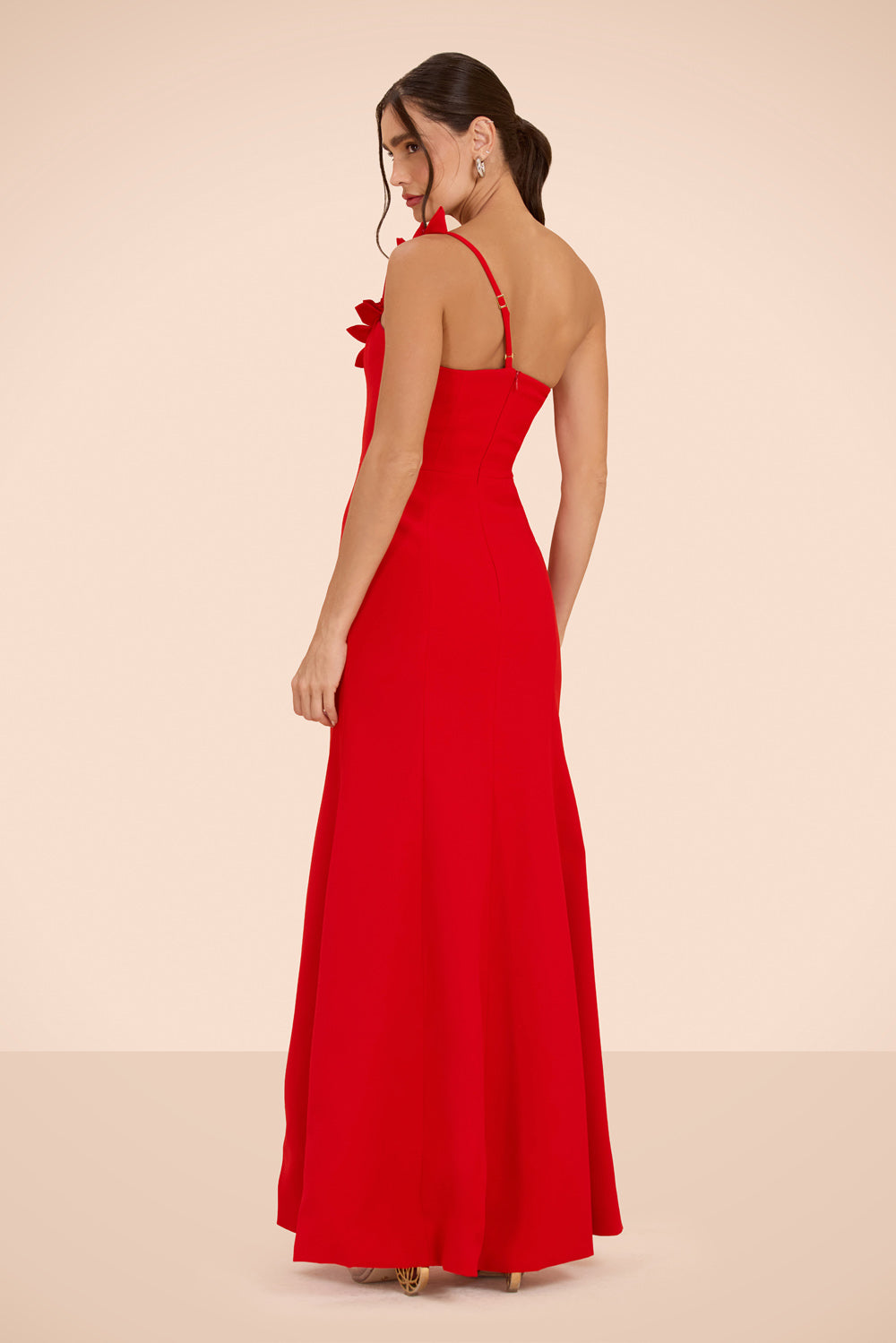 VESTIDO LONGO CREPE DHALIA VERMELHO