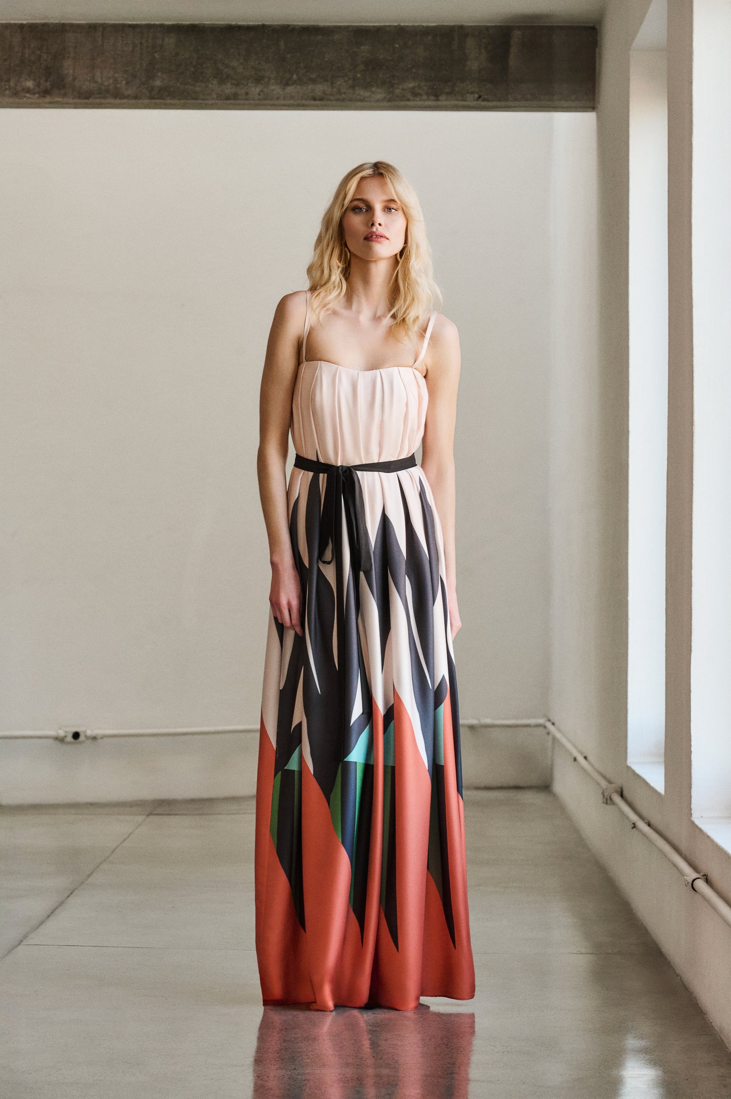VESTIDO LONGO ESTAMPA TEMPO UNICA