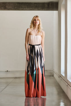 VESTIDO LONGO ESTAMPA TEMPO UNICA