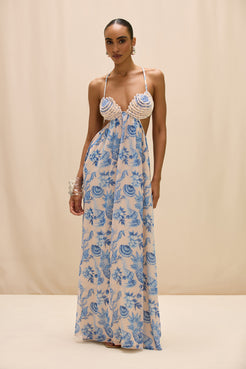 VESTIDO LONGO EDEN ROCK BEGE