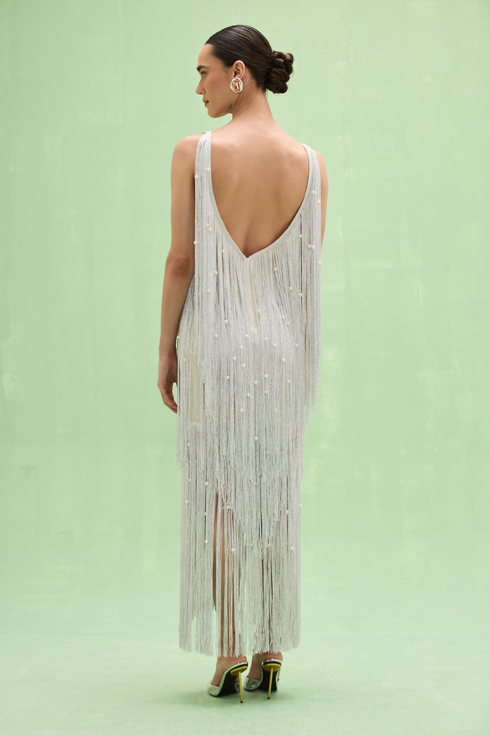 VESTIDO LONGO AUREA CROCHET PRATA