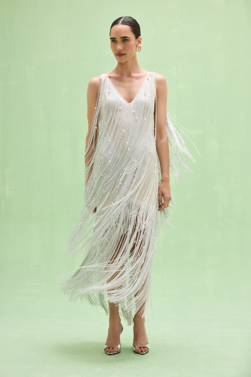 VESTIDO LONGO AUREA CROCHET PRATA