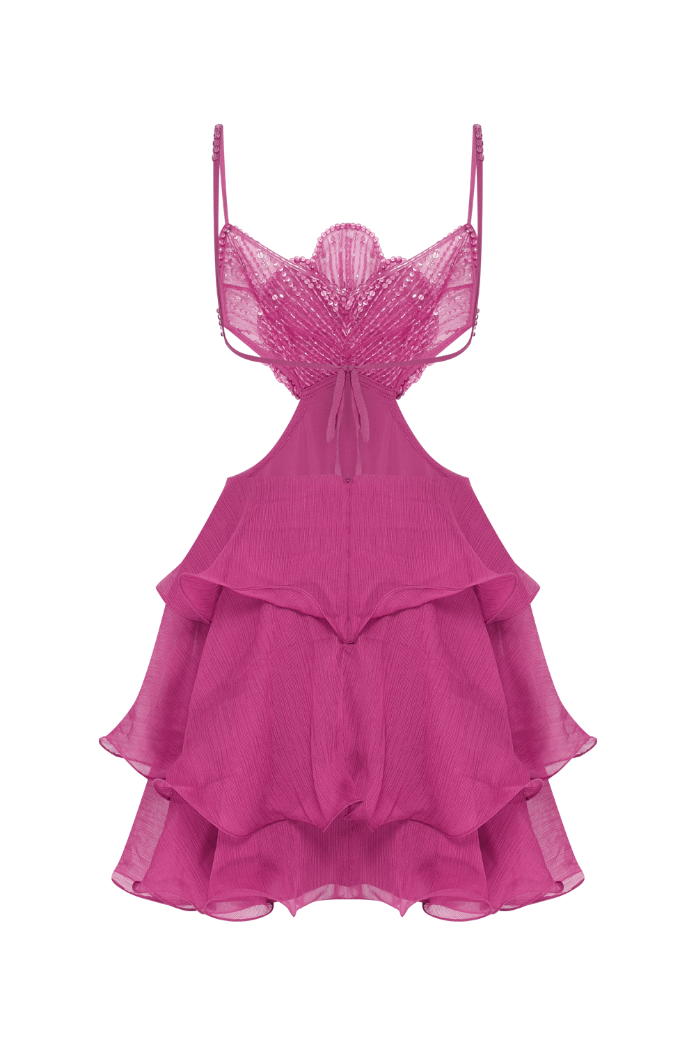 VESTIDO CURTO CHIFFON CARMEN ROSA