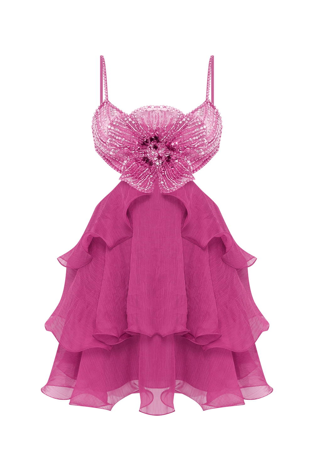 VESTIDO CURTO CHIFFON CARMEN ROSA