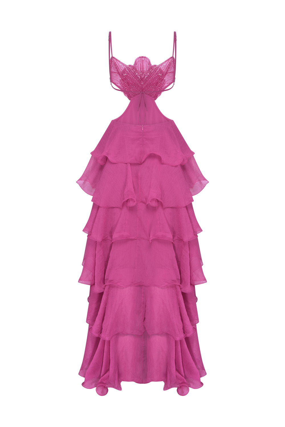 VESTIDO LONGO CHIFFON CARMEN ROSA