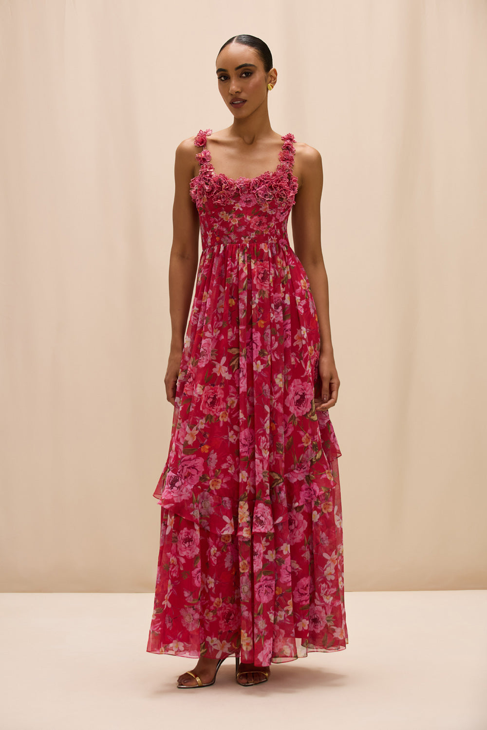 VESTIDO LONGO PEONY VERMELHO
