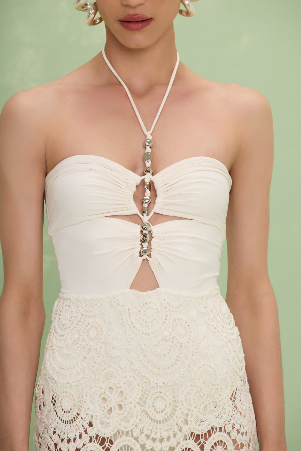 VESTIDO LONGO GAL EMBROIDERY OFF WHITE