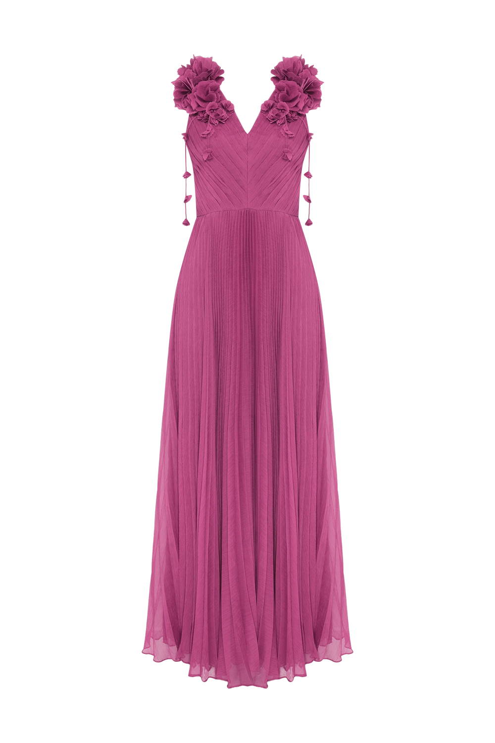 VESTIDO LONGO CHIFFON CARMEN ROSA