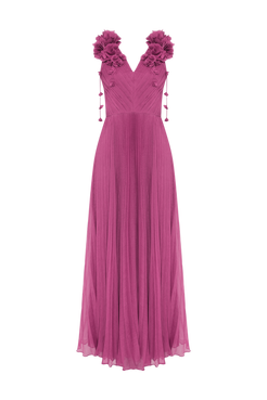 VESTIDO LONGO CHIFFON CARMEN ROSA