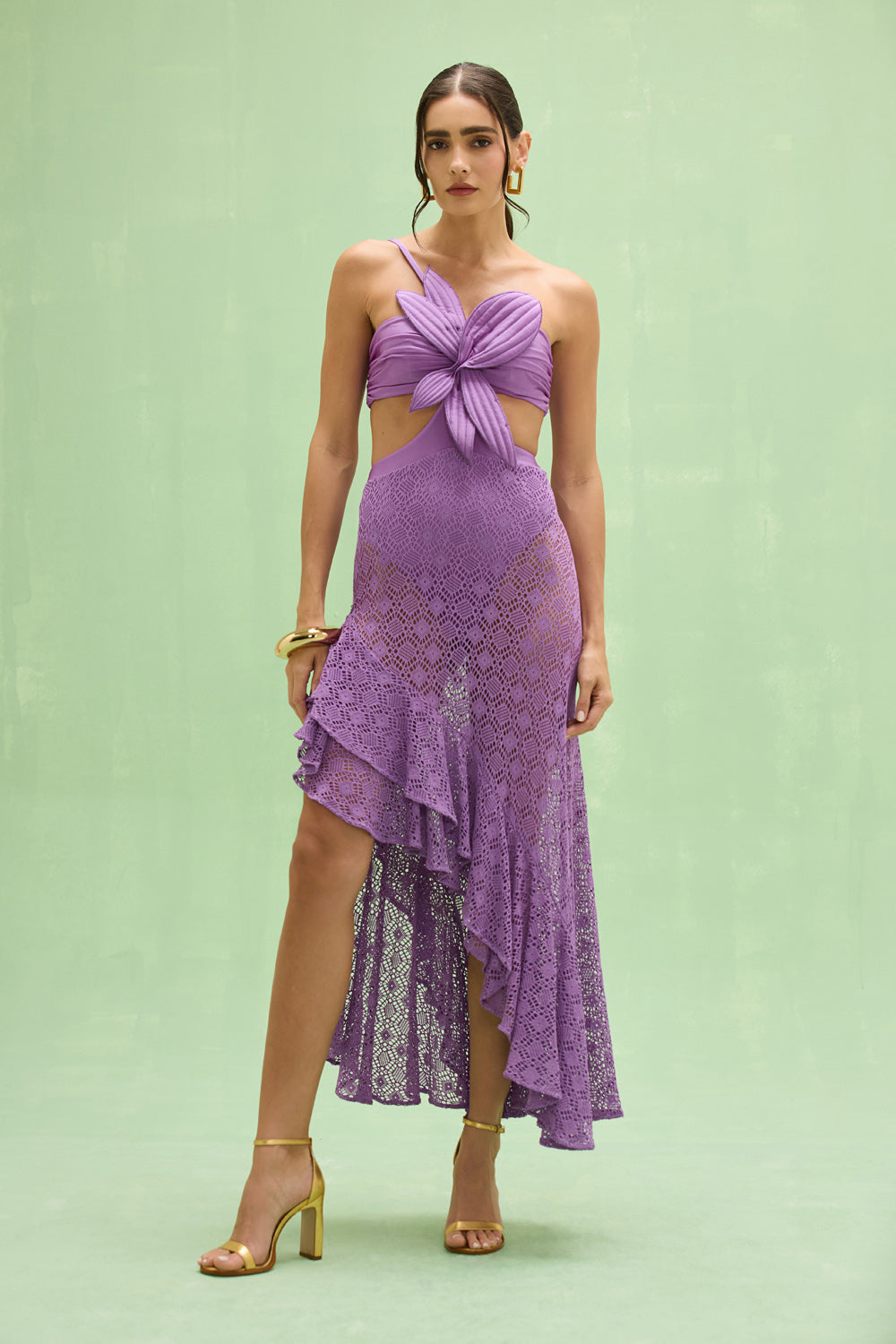 VESTIDO LONGO TELA SIRENA LILAS