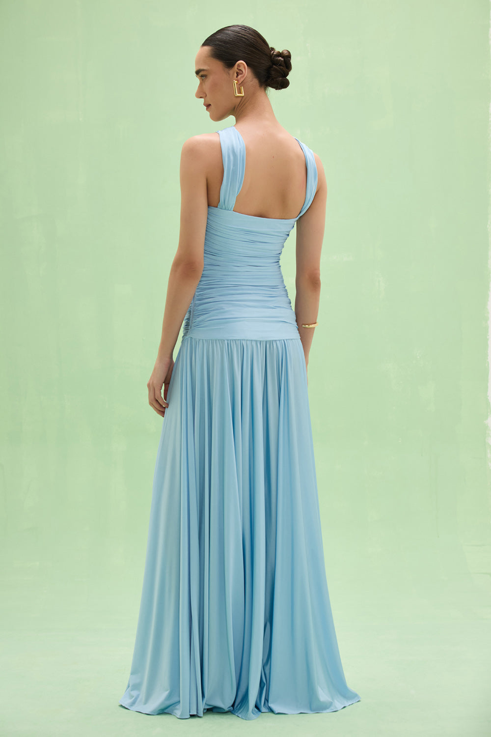 VESTIDO LONGO JERSEY GISELE AZUL CLARO