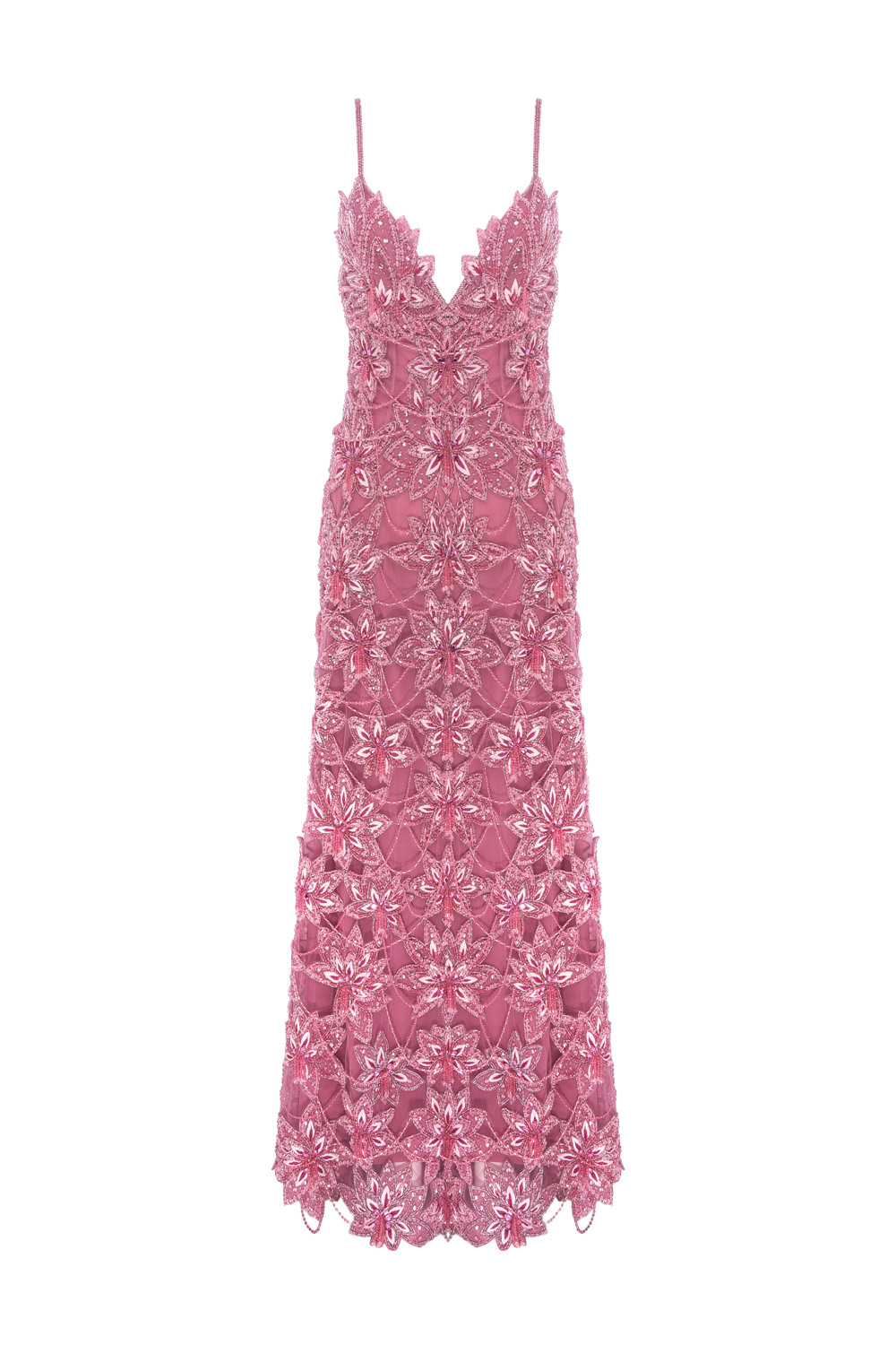 VESTIDO LONGO AMELIA EMBROIDERY ROSA