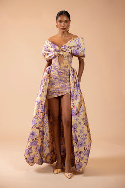 VESTIDO LONGO PEONY DOTS
 AMARELO