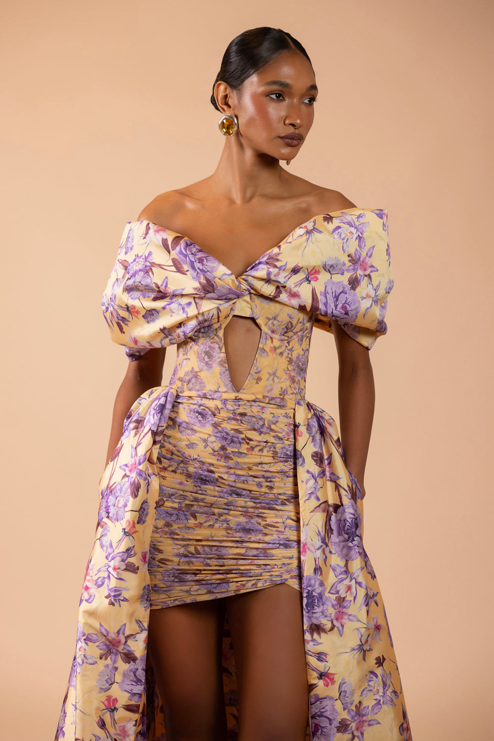 VESTIDO LONGO PEONY DOTS
 AMARELO