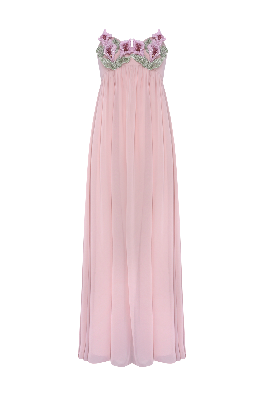 VESTIDO LONGO SILK PLISSE LILA ROSA CLARO