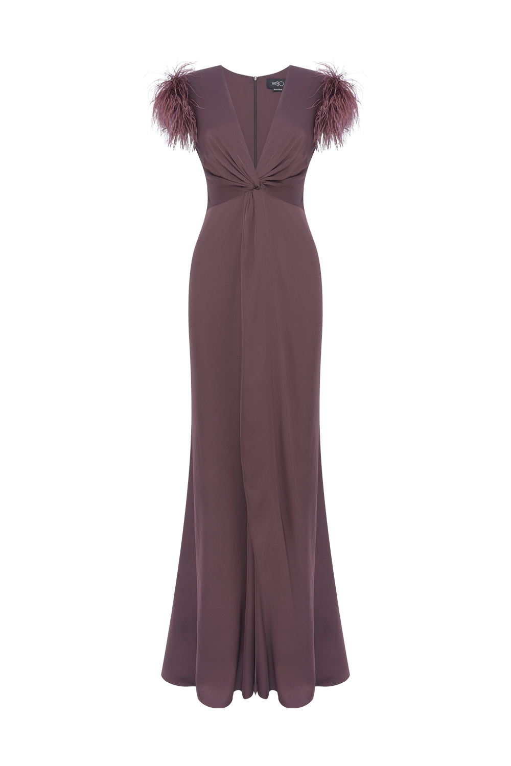 VESTIDO LONGO CETIM ISABEL MARROM