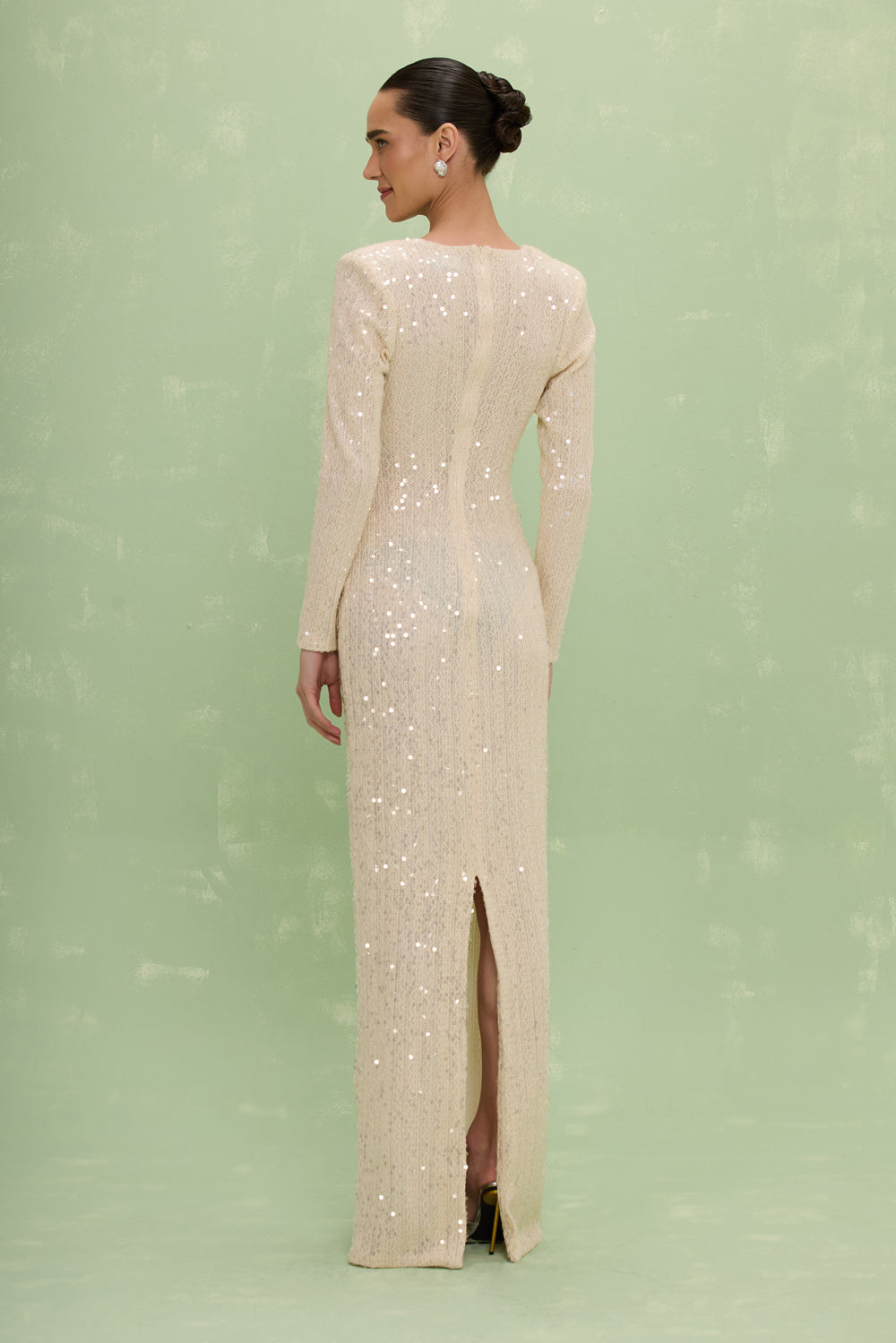VESTIDO LONGO IARA CROCHET BEGE