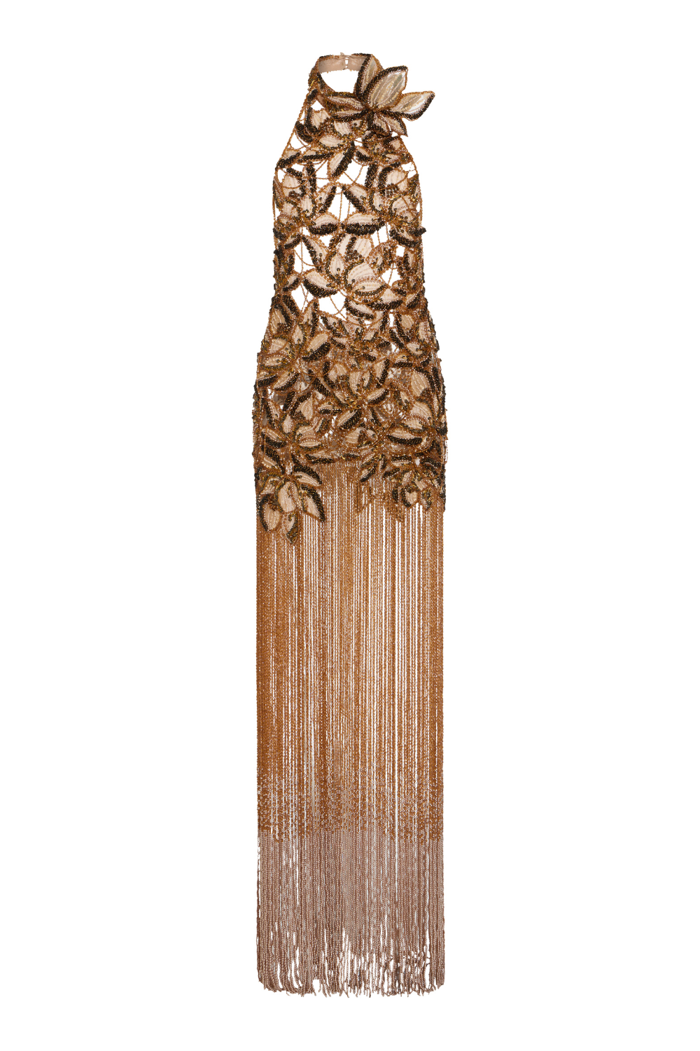 VESTIDO LONGO TULE  BRONZE MARROM