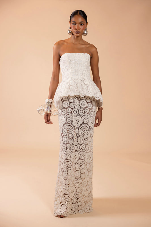 VESTIDO LONGO GAL EMBROIDERY BRANCO
