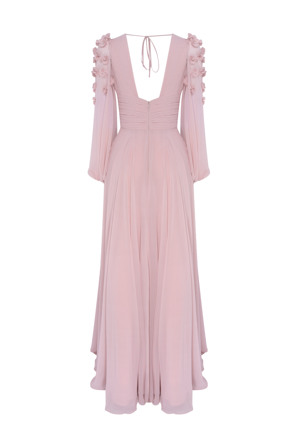 VESTIDO LONGO SILK PLISSE LILA ROSA CLARO