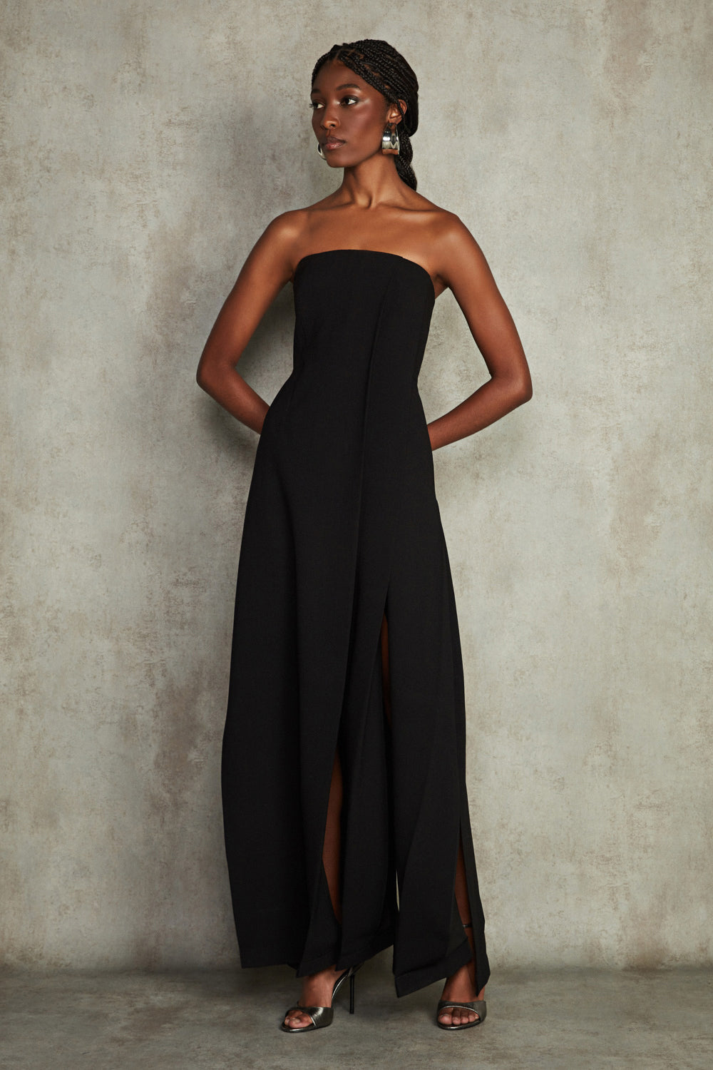 VESTIDO LONGO CREPE ALICE PRETO