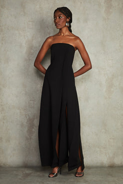 VESTIDO LONGO CREPE ALICE PRETO