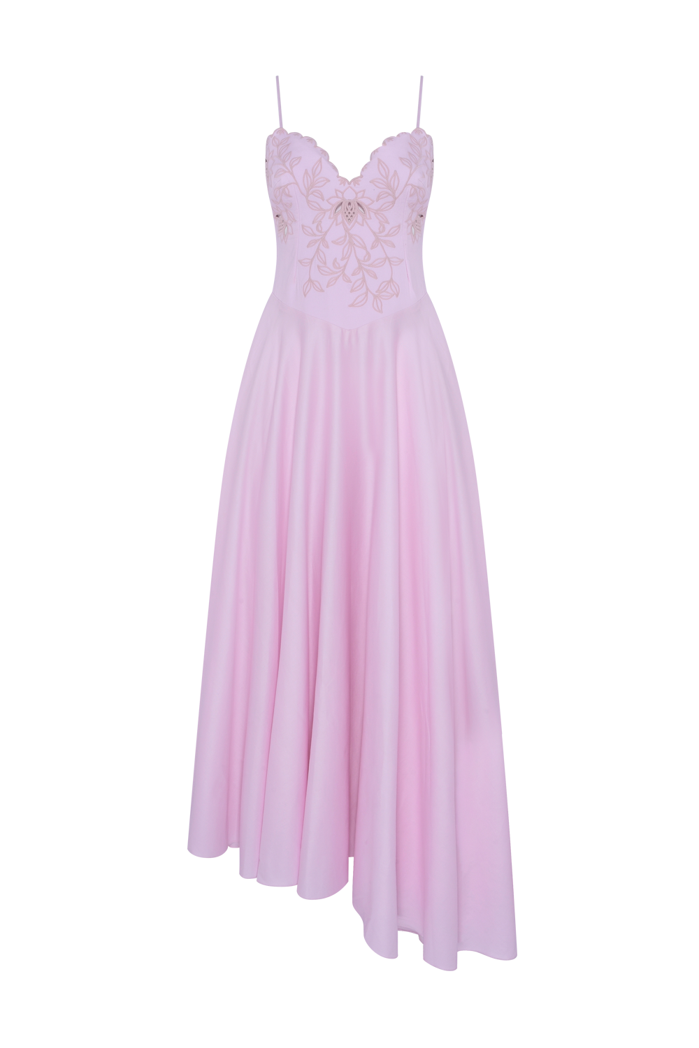 VESTIDO LONGO TRICOLINE LOTUS ROSA CLARO