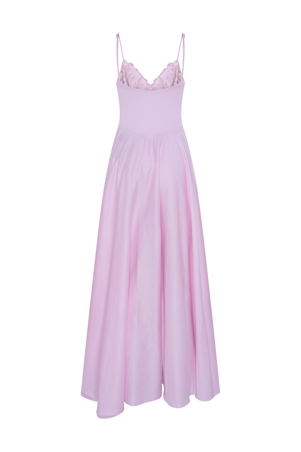 VESTIDO LONGO TRICOLINE LOTUS ROSA CLARO