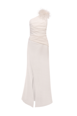 VESTIDO LONGO CREPE ANNA OFF WHITE