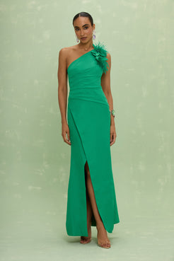 VESTIDO LONGO CREPE ANNA VERDE