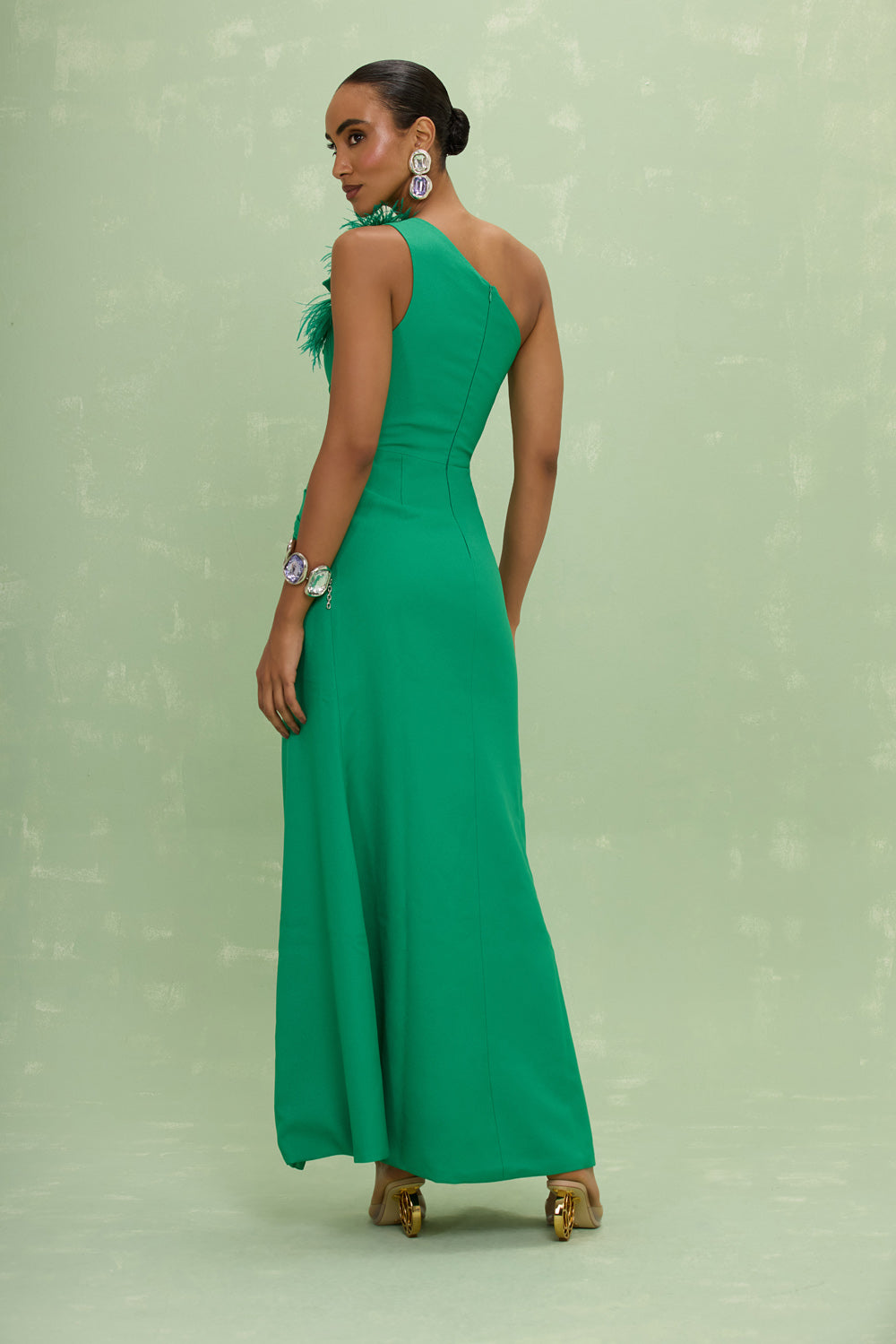 VESTIDO LONGO CREPE ANNA VERDE