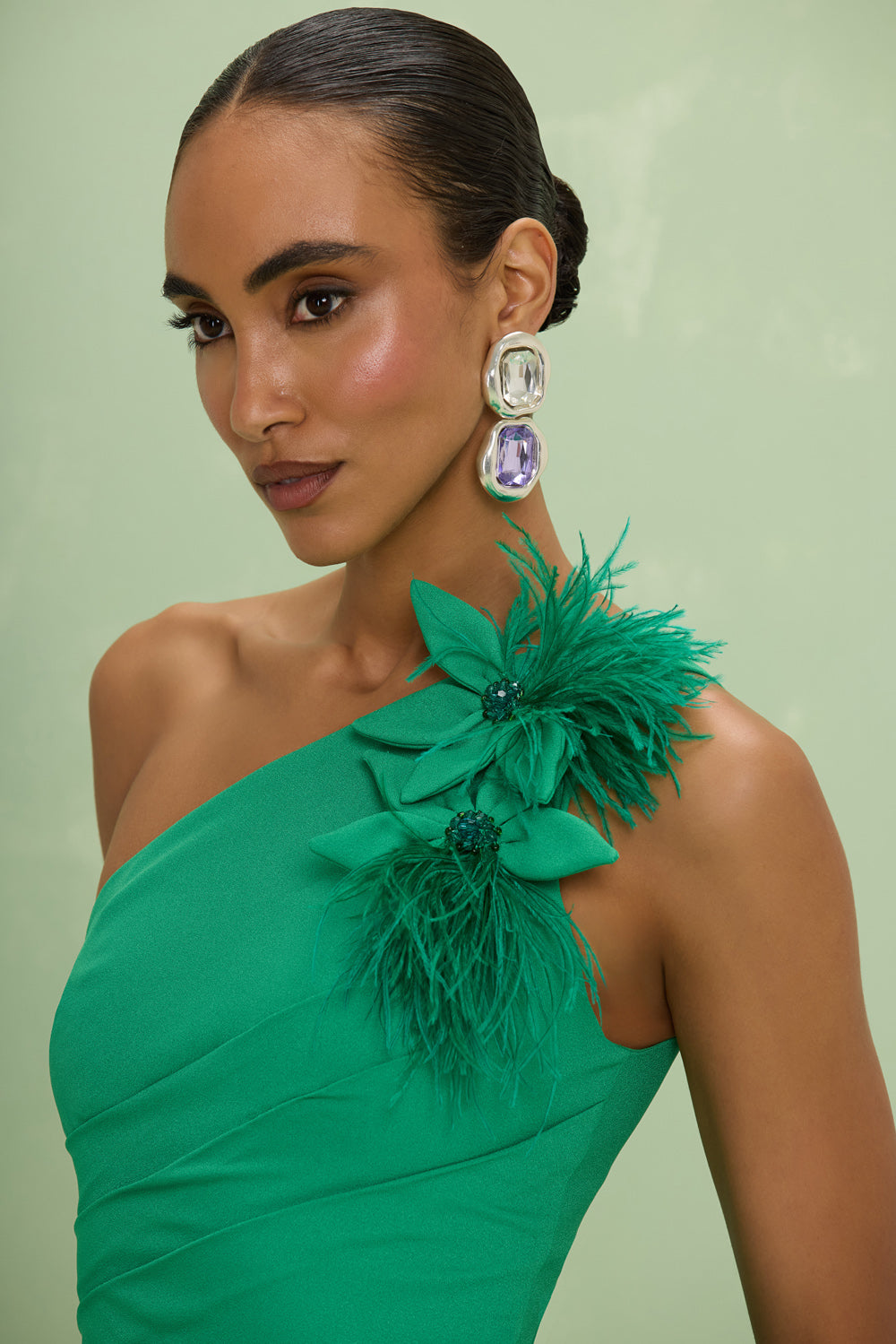 VESTIDO LONGO CREPE ANNA VERDE