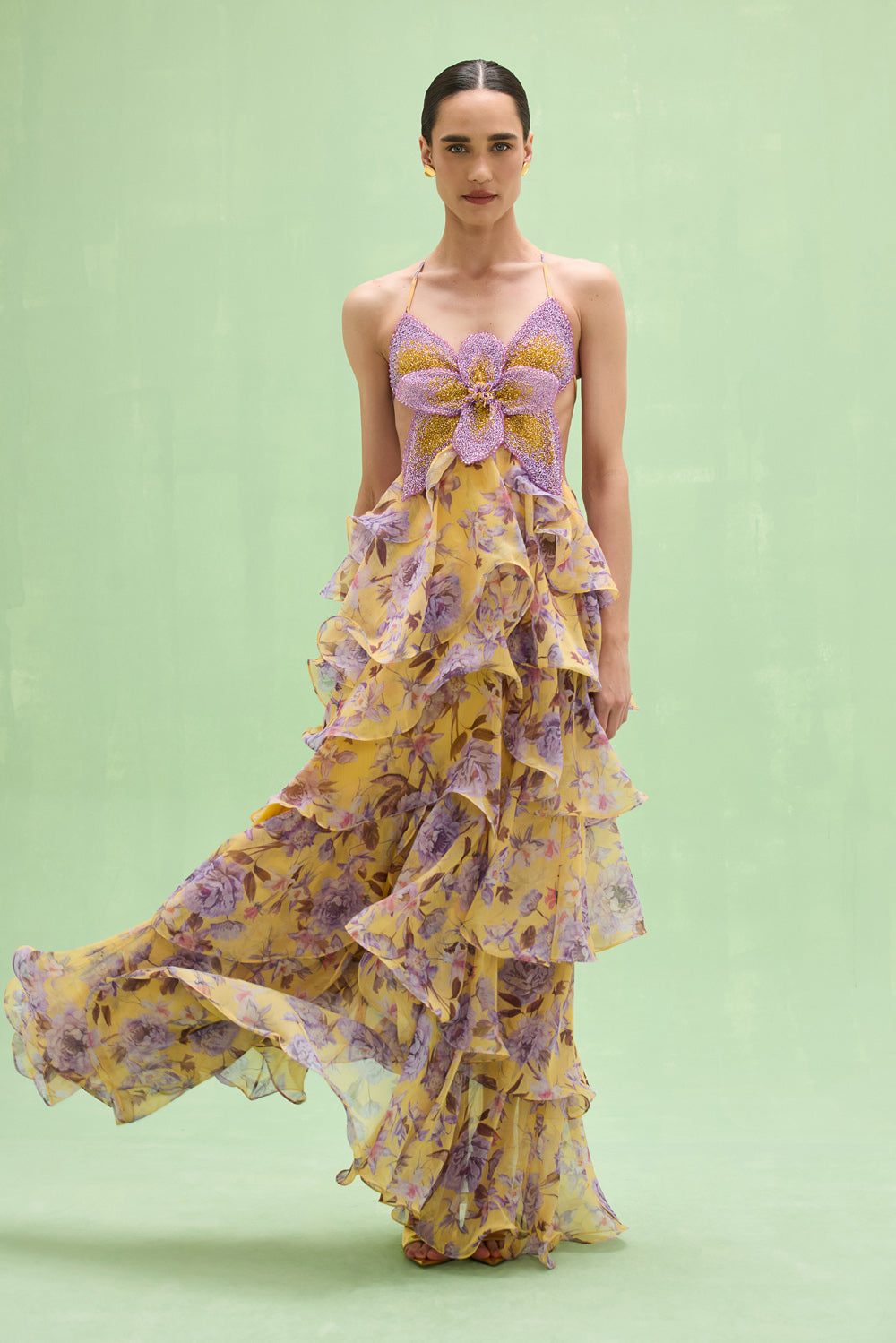 VESTIDO LONGO PEONY AMARELO