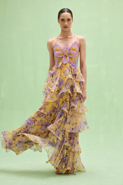 VESTIDO LONGO PEONY AMARELO