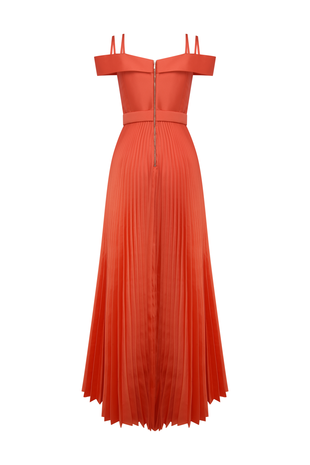 VESTIDO LONGO MIKADO LILIAN LARANJA