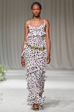 VESTIDO LONGO POÁ P&B OFF WHITE
