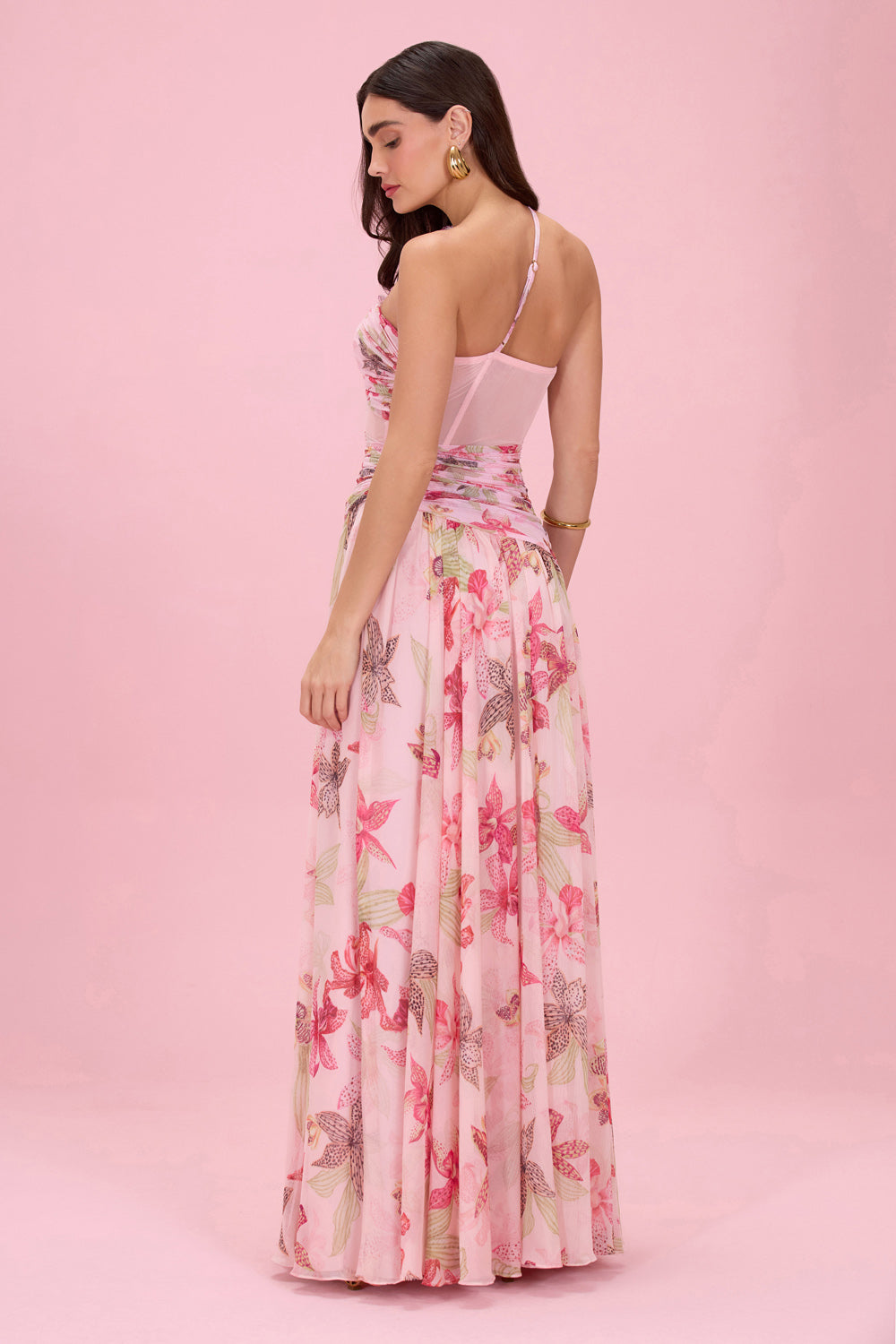 VESTIDO LONGO ORCHID BLOOM  ROSE