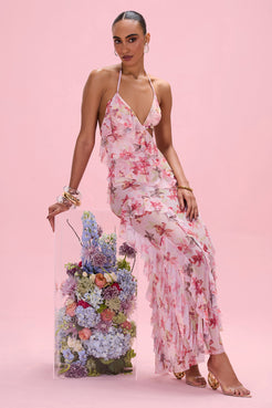 VESTIDO LONGO ORCHID BLOOM  ROSE
